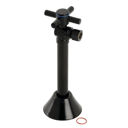 Kingston Brass 1/2" Sweat x 3/8" O.D. Comp, Angle Shut Off Valve W/ 5" Extension, Blk CC83200DX